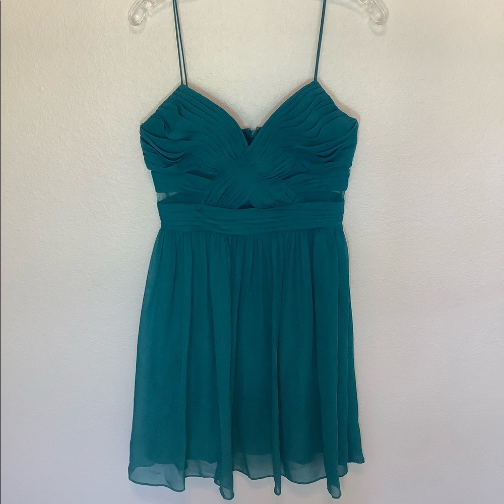 Y2K Sheer Panel Mini Prom Dress Chiffon